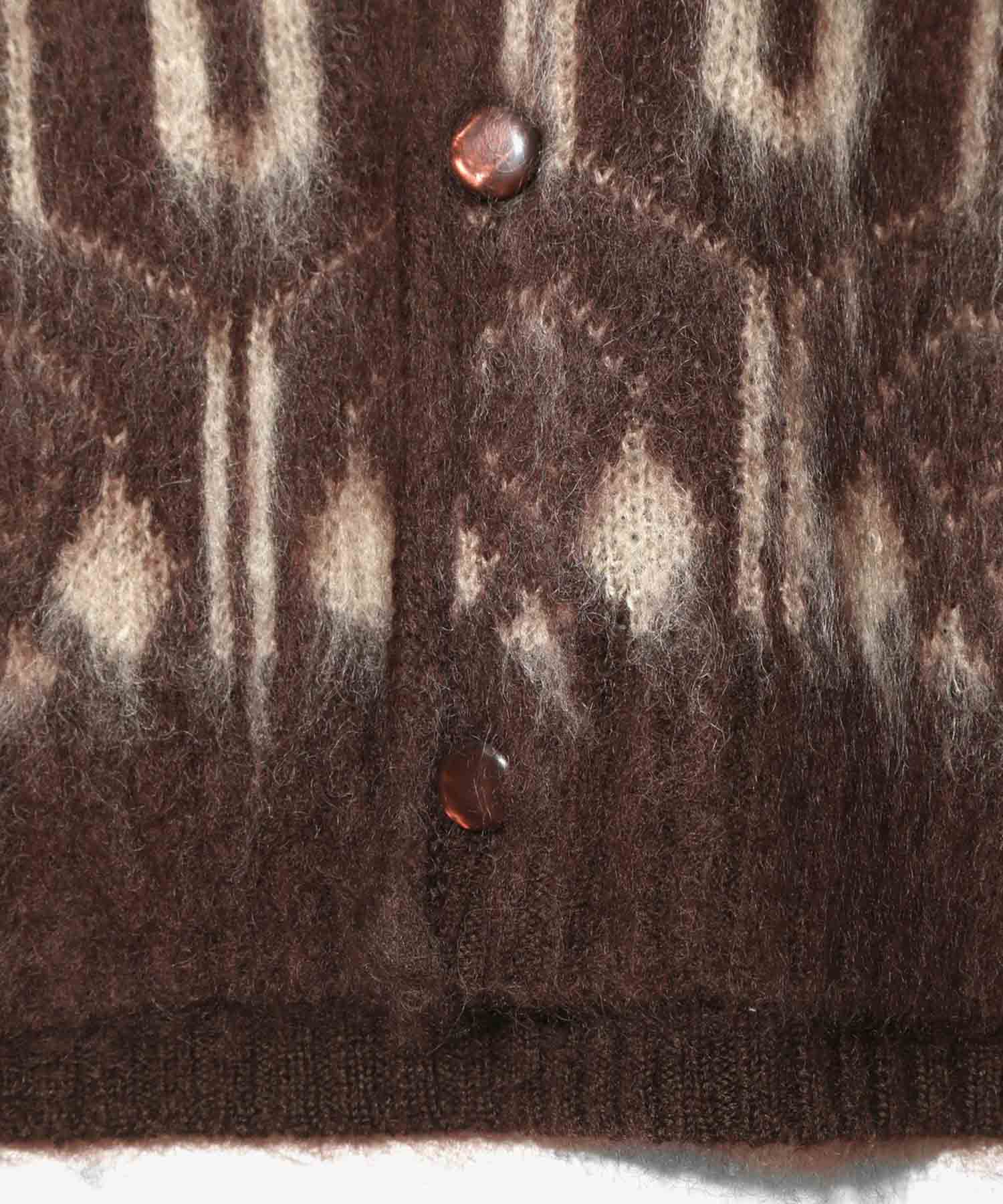 Mohair Cardigan Geometric Needles