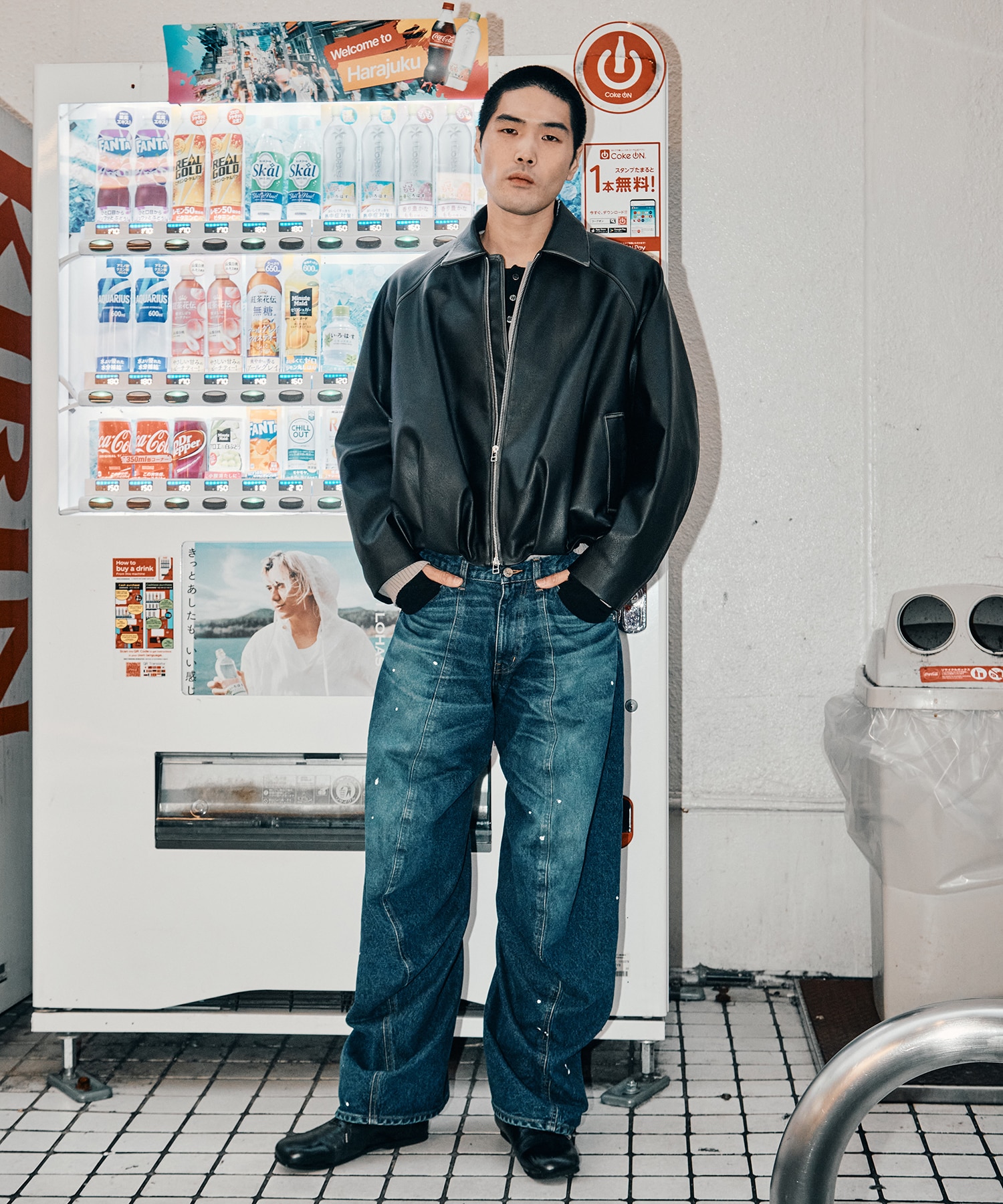 BALOON ZIP UP JACKET FAUX LEATHER CONZ