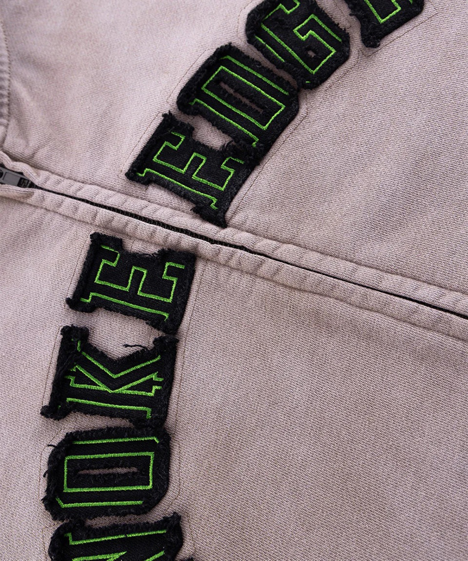 Faded Embroidery Zip Up Hoodie WOKE EDGE