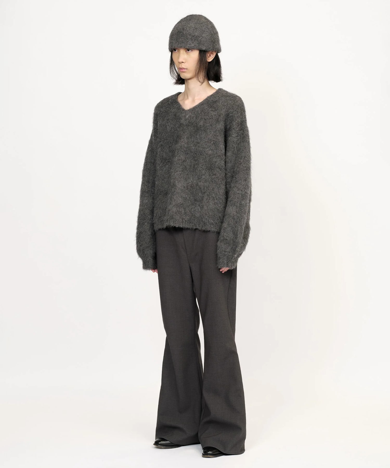 ALPACA V-NECK KNIT SWEATER GOAT ESSENCE