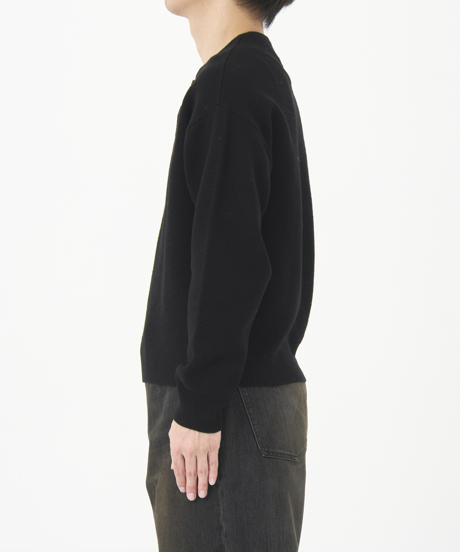 WOOL WAFFLE HENRY KNIT CONZ