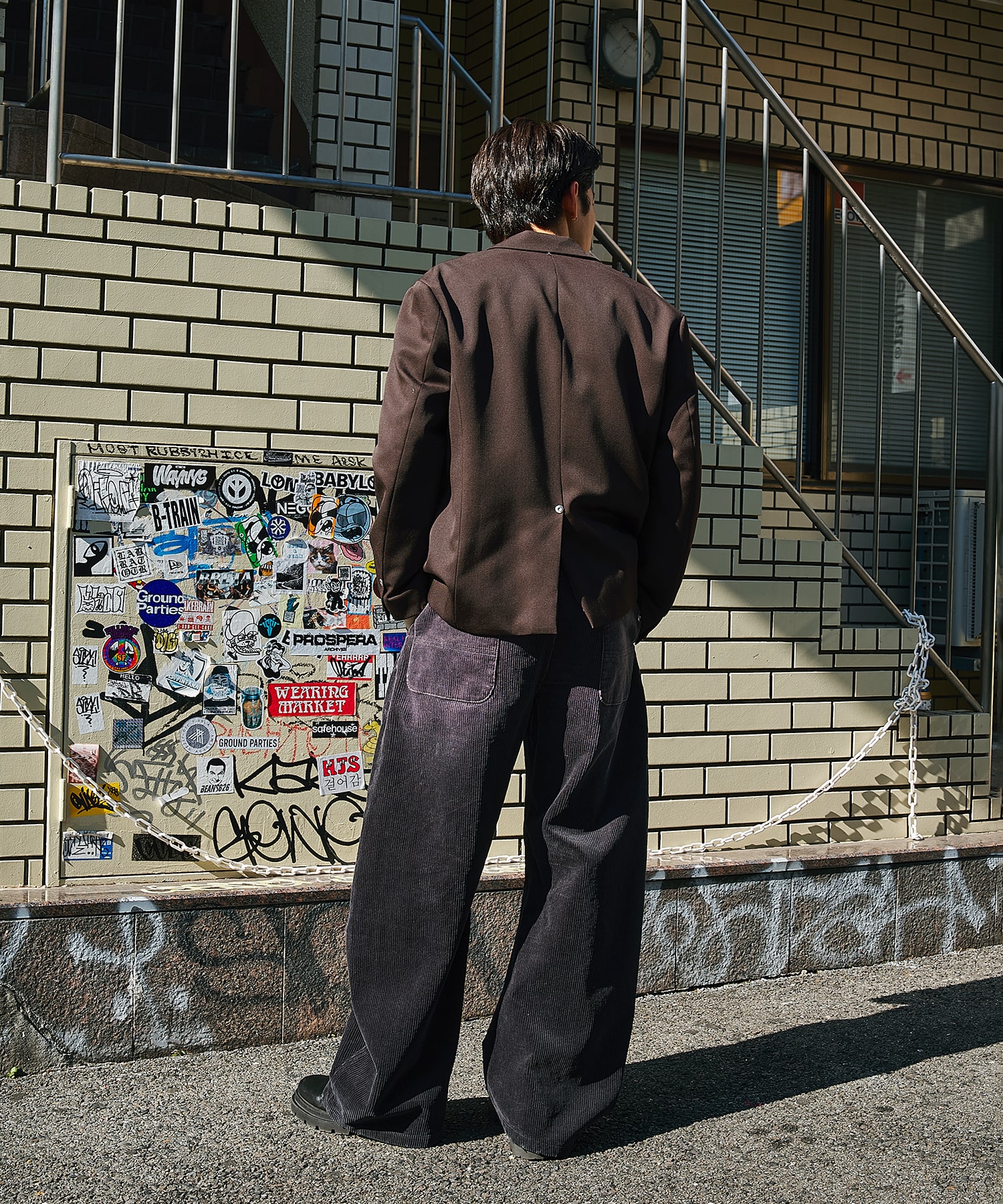 CORDUROY CURVED LEG PANTS CONZ