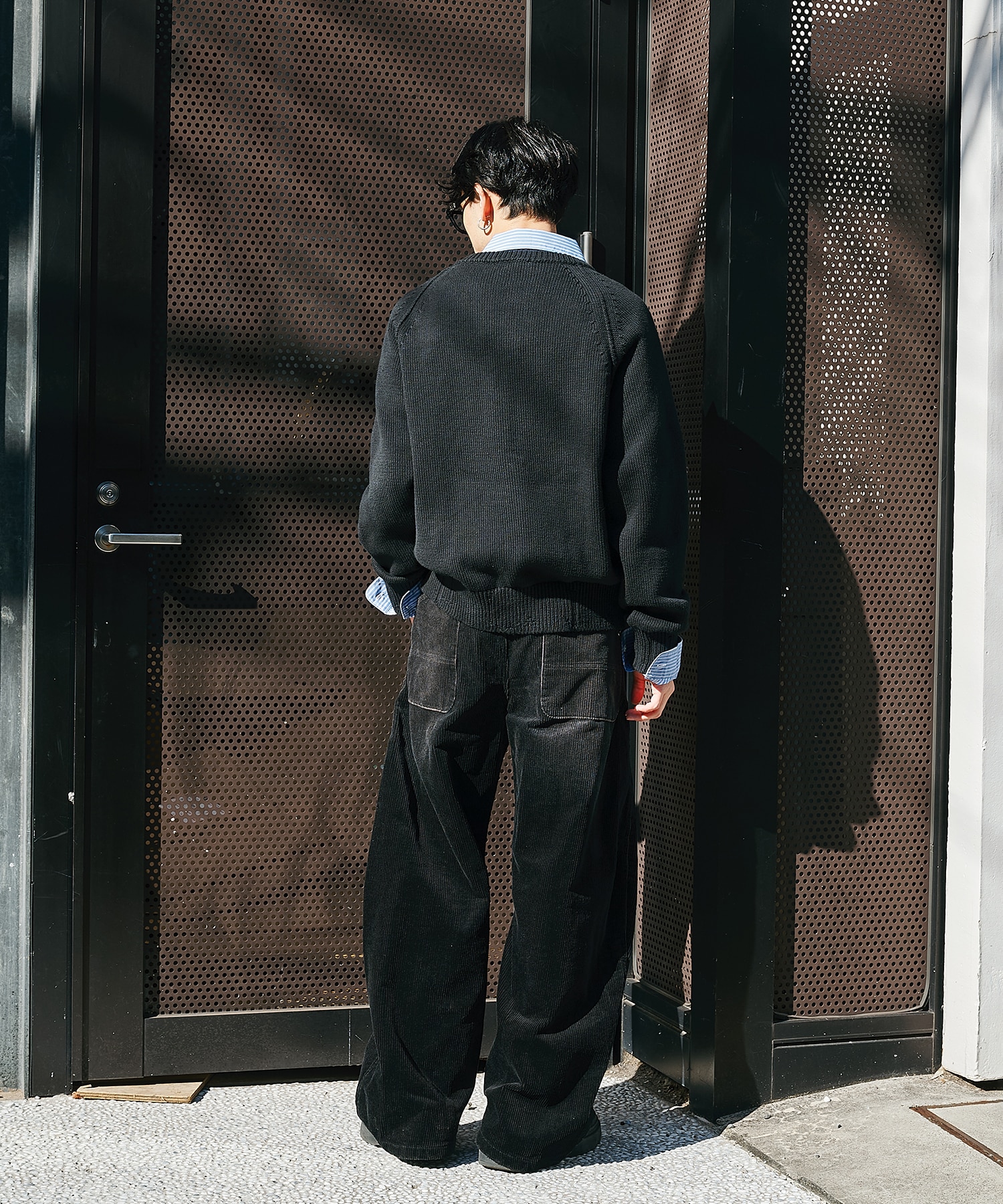 CORDUROY CURVED LEG PANTS CONZ