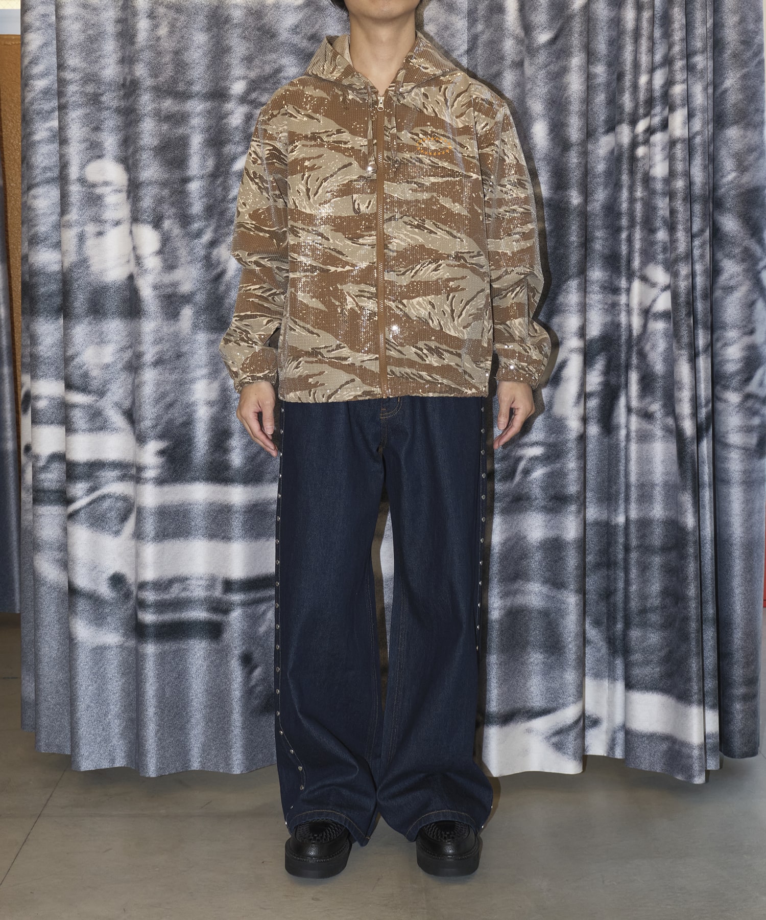 HOODED SPANGLE JACKET TIGER CAMO AFB