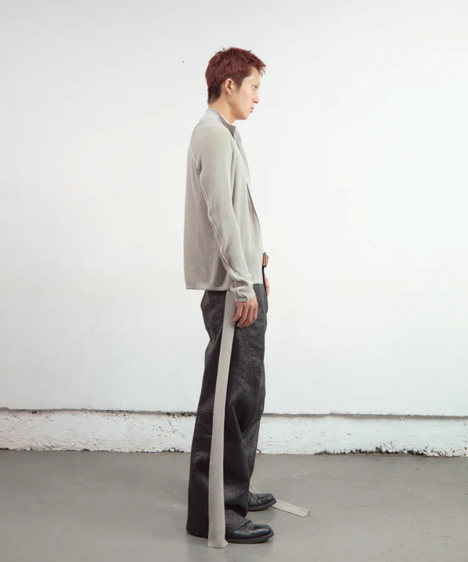 SEMI SHEER DRIVERS ZIP UP SWEATER NVRFRGT