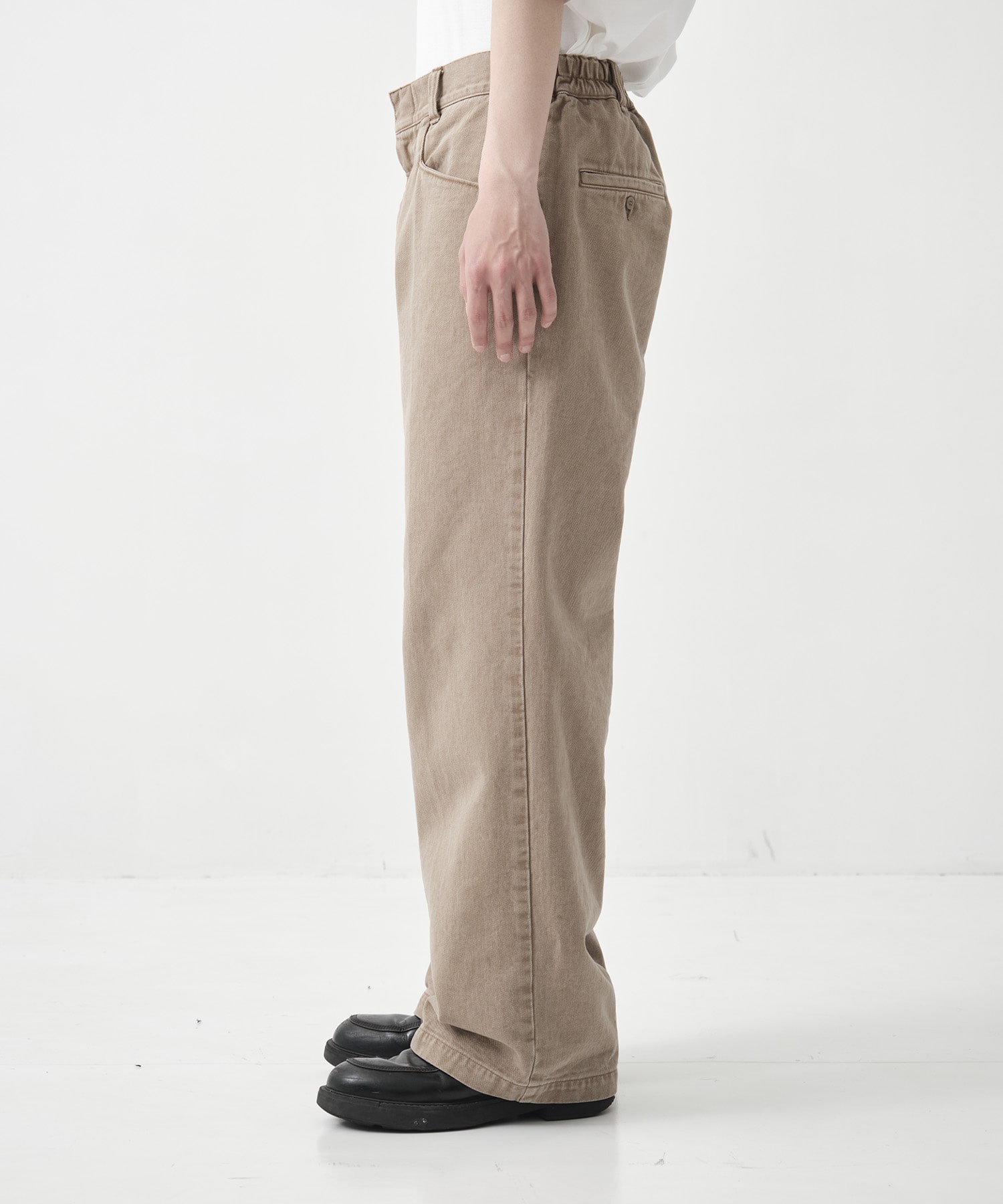 Color Denim Square Leg Easy Trousers 