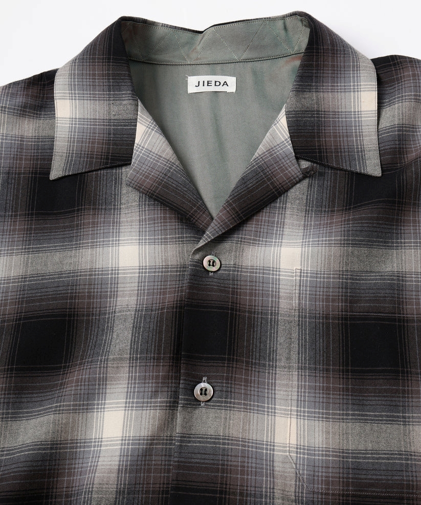 CHECK OPEN COLLAR SHIRT JieDa