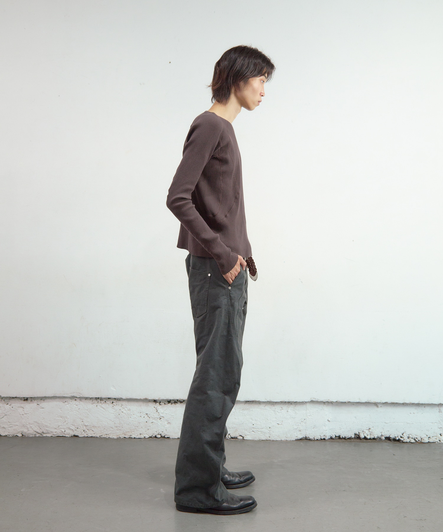 PANELLED RIBBED LONG SLEEVE T-SHIRT NVRFRGT