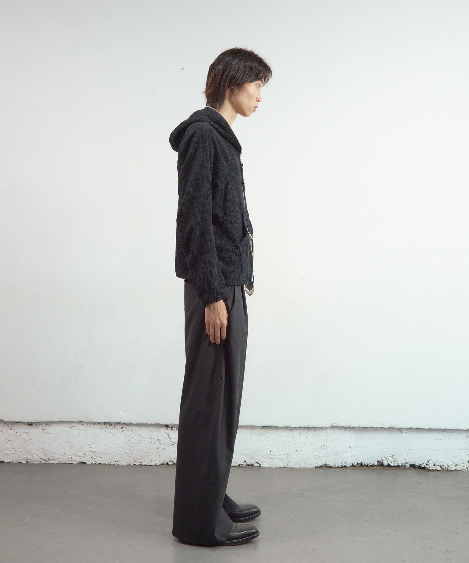 SEMI SHEER FULL ZIP UP HOODIE NVRFRGT