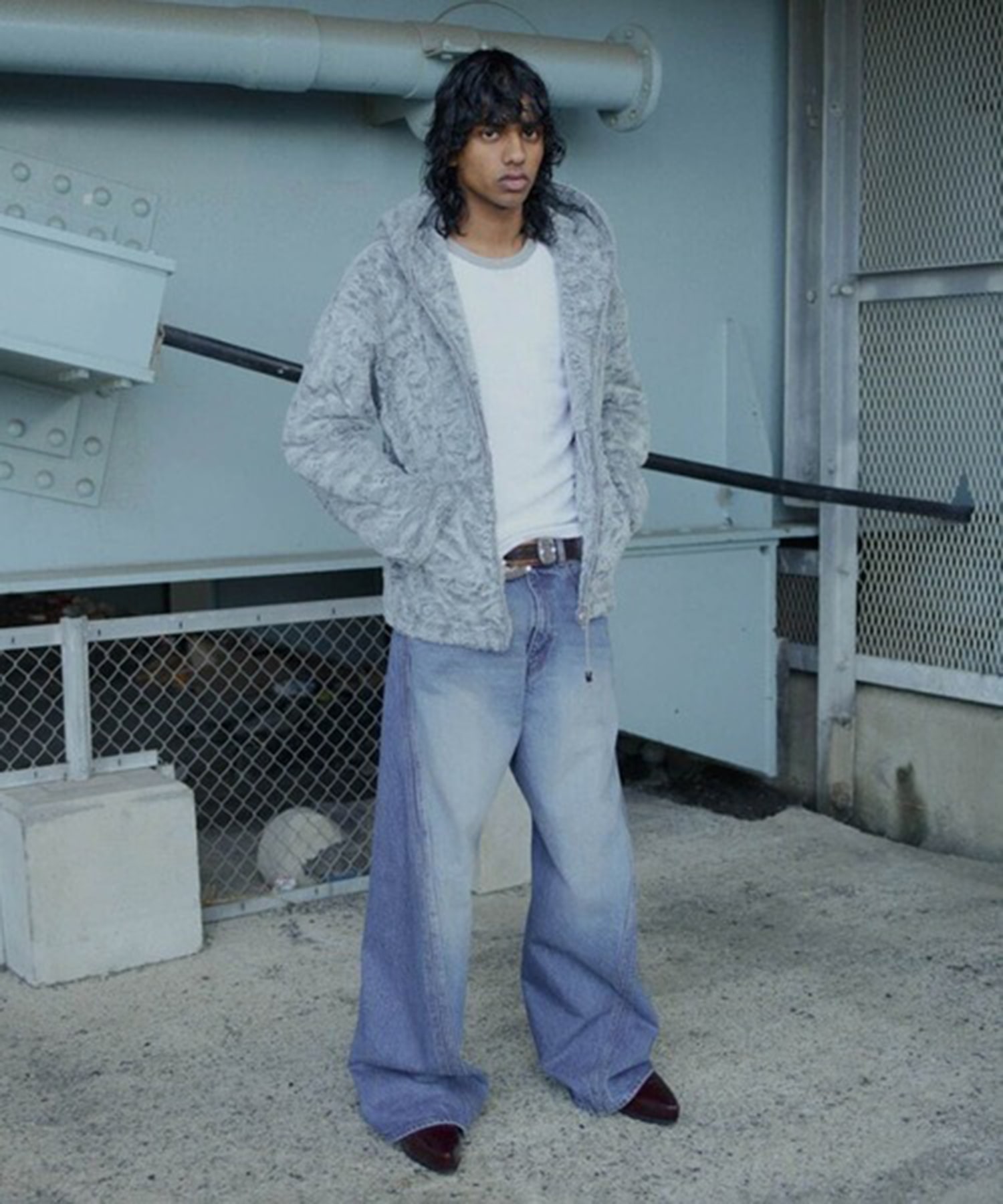 3D TWISTED WIDE LEG JEANS NVRFRGT