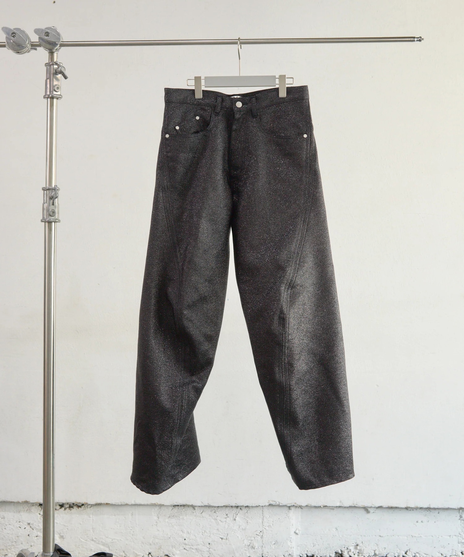 GLITTER TWILL 3D TWISTED WIDE LEG 5P PANTS NVRFRGT