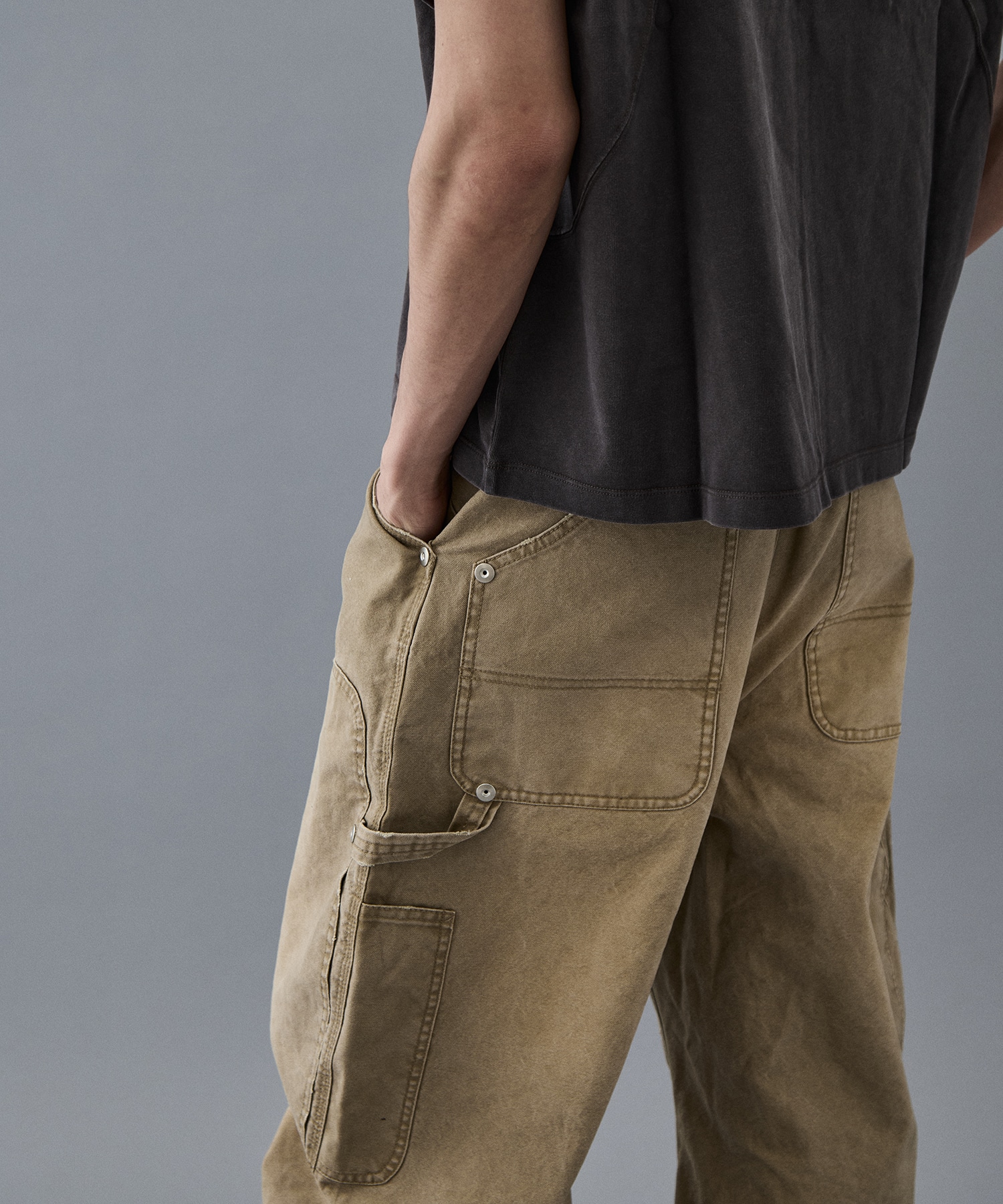duck double knee curved leg pants CONZ
