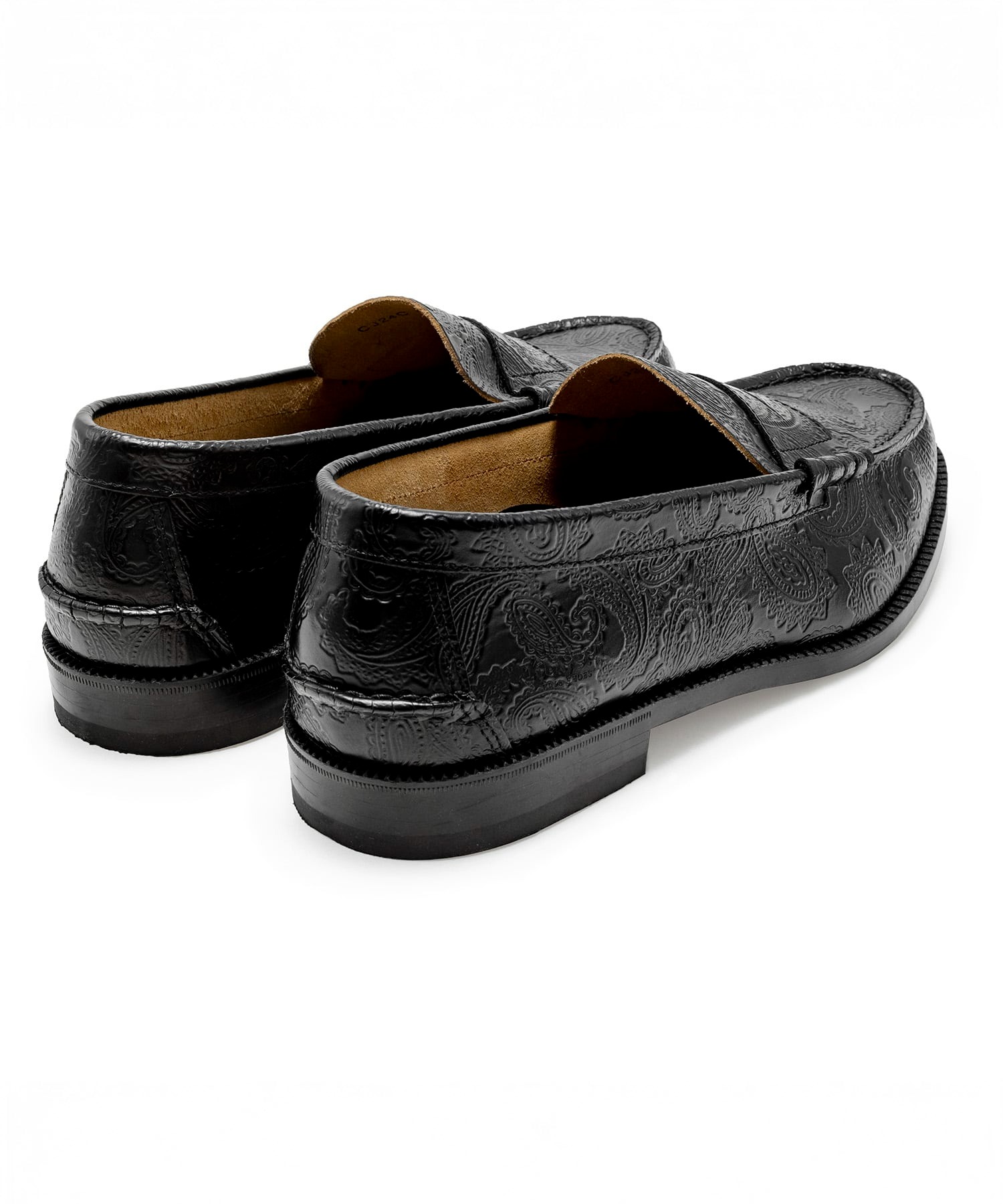 EMBOSSED LOAFERS BLACK PAISLEY The Kenford FINESHOES