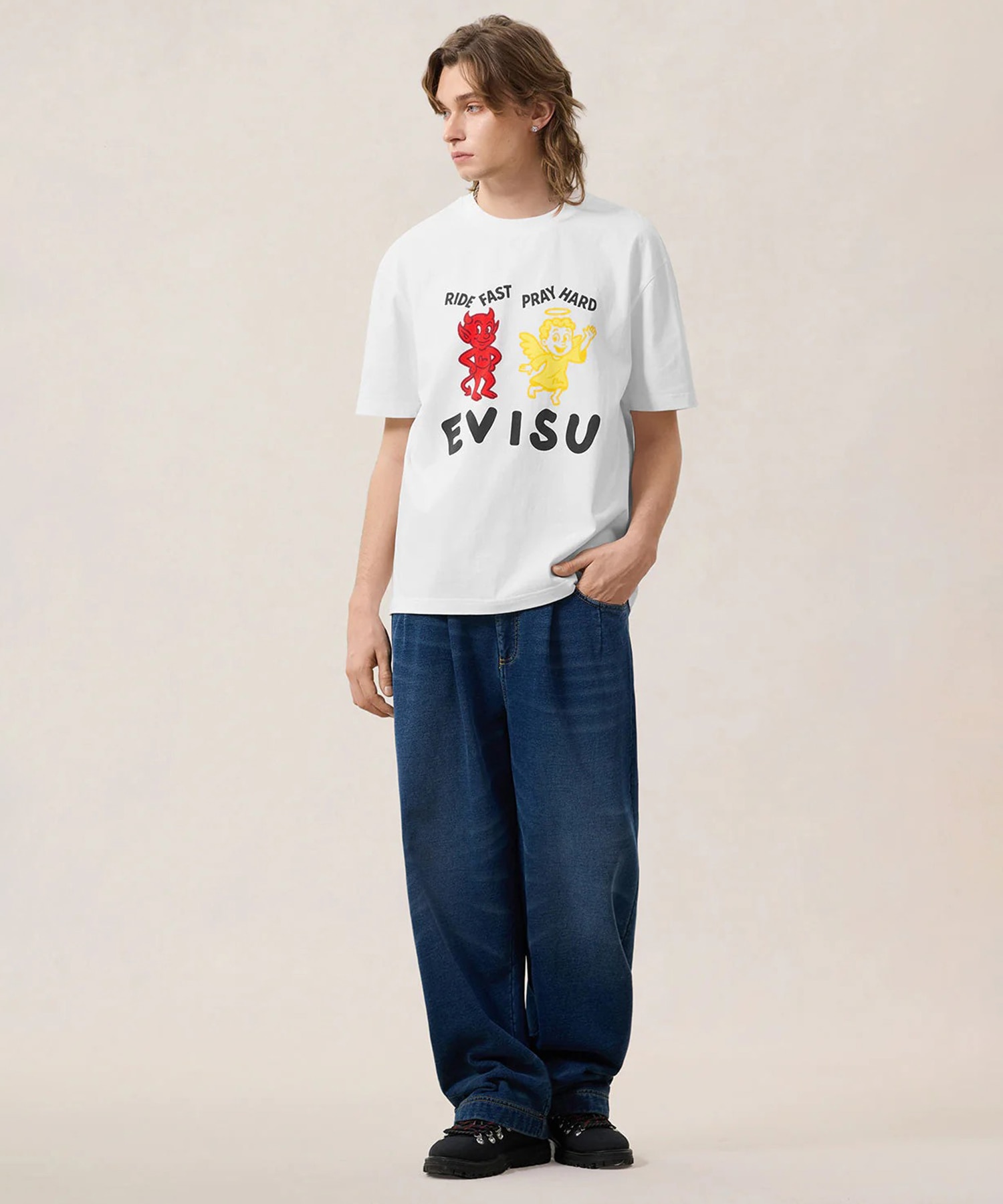 EJ RIDE FAST PRAY HARD S/S TEE EVISU