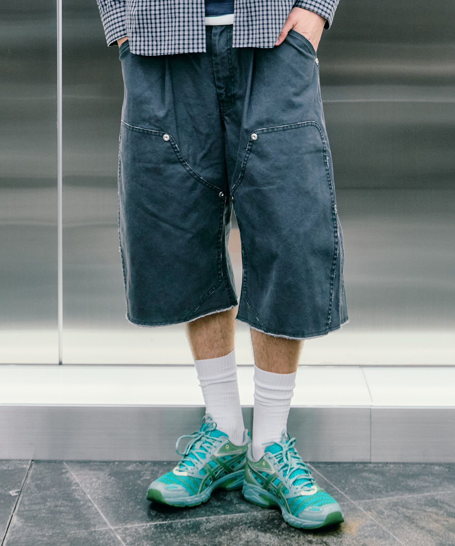 BASICKS×duck double knee curve leg shorts CONZ