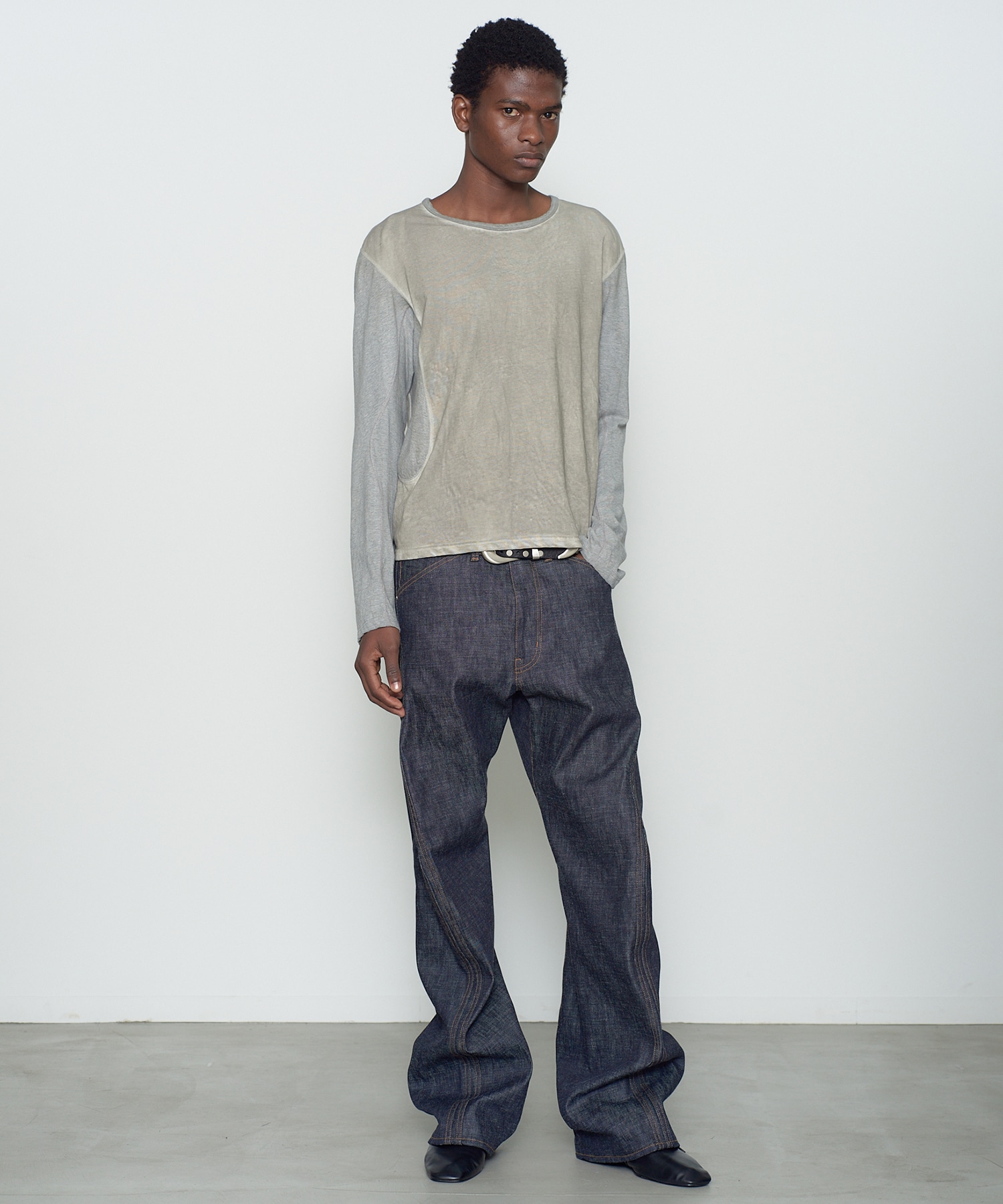 DIRTY DYED LONG SLEEVE BASEBALL T-SHIRT NVRFRGT