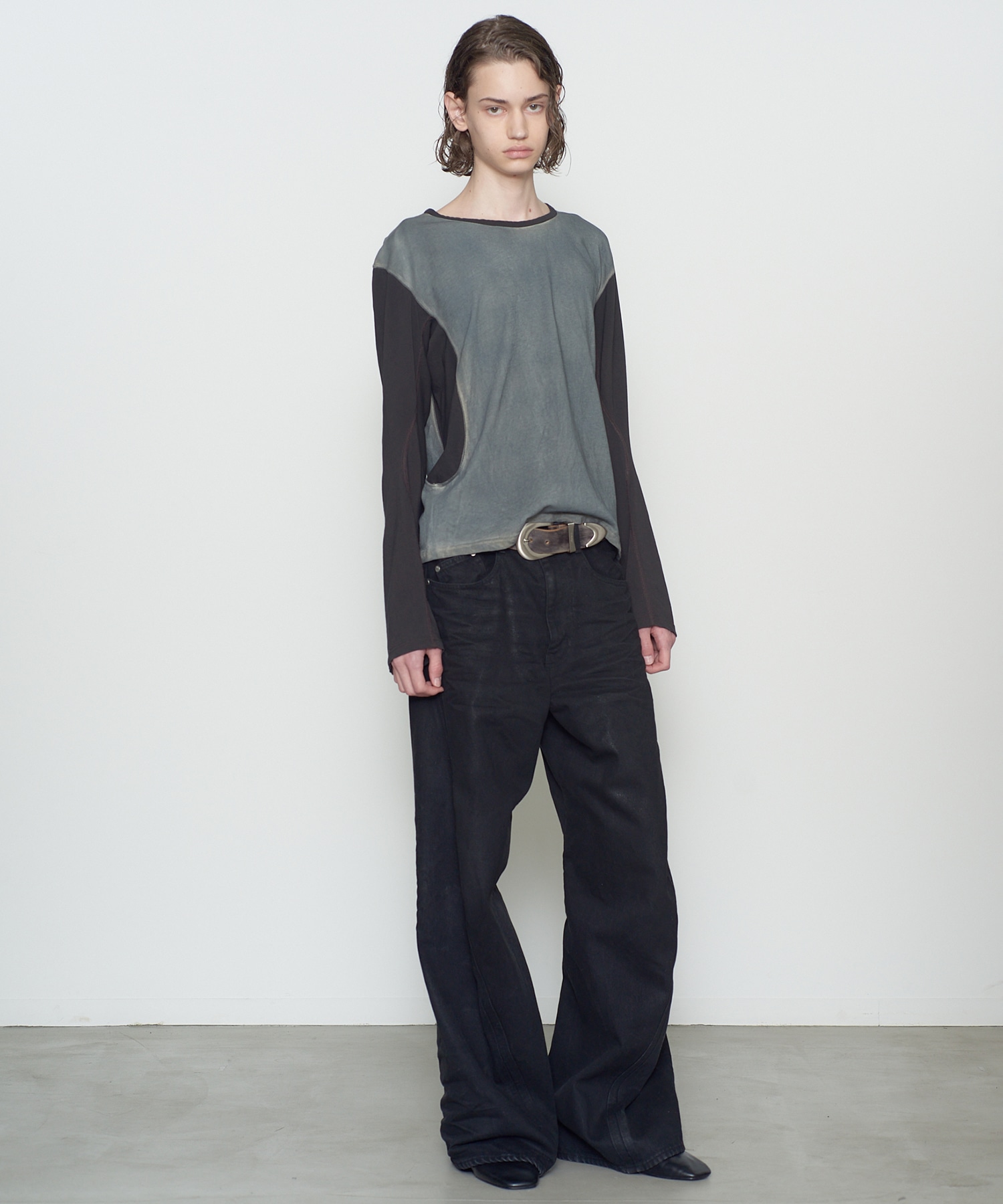 DIRTY DYED LONG SLEEVE BASEBALL T-SHIRT NVRFRGT