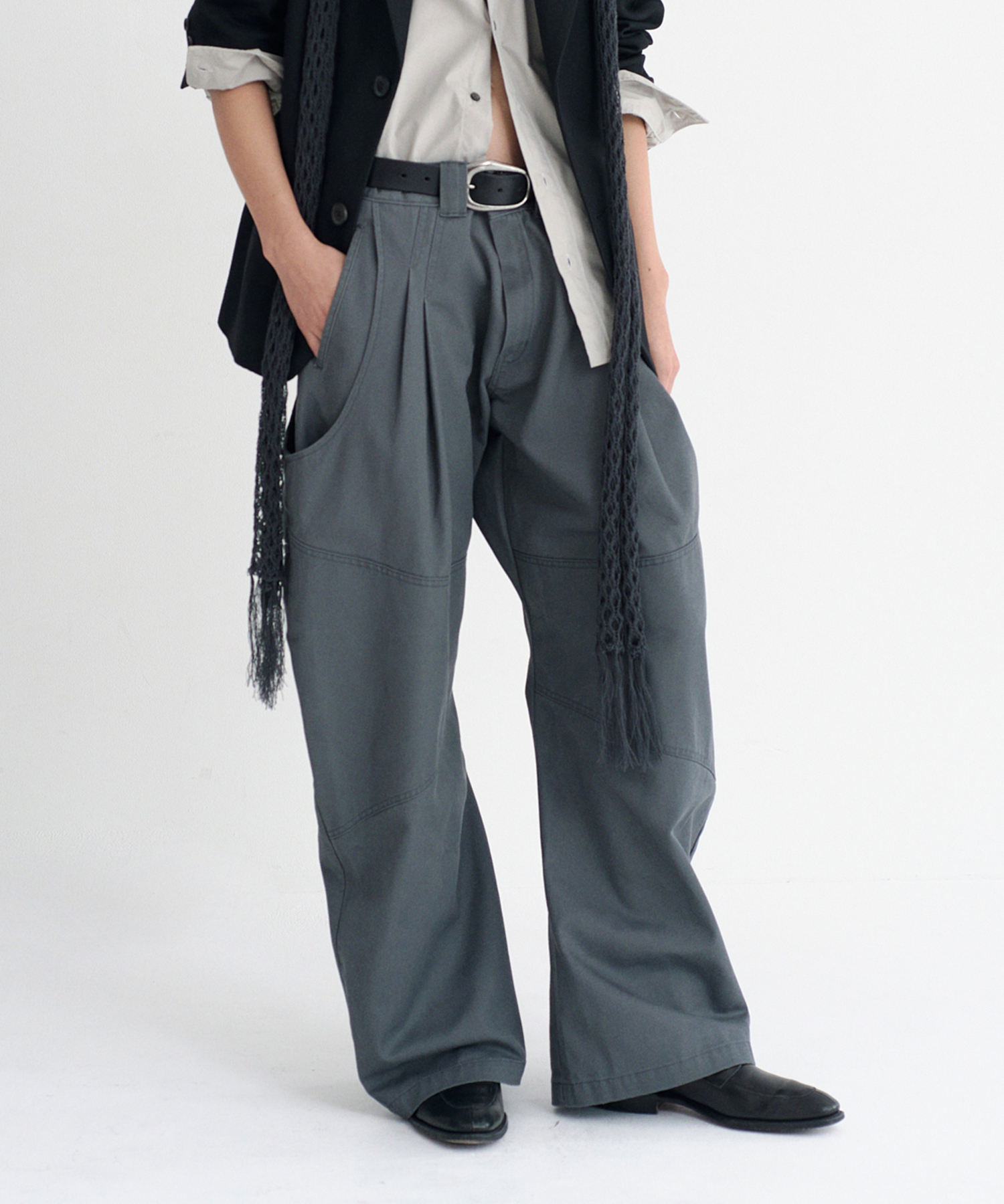 Dickies×NVRFRGT DOUBLE KNEE CURVED LEG UTILITY WORK PANTS NVRFRGT