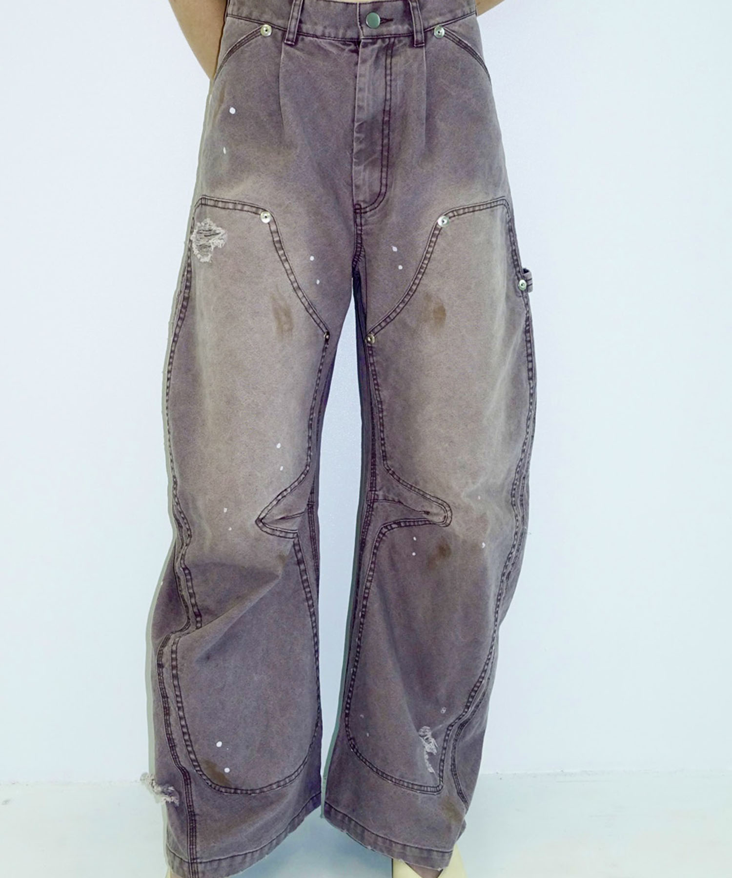KOWGA×duck double knee curved pants CONZ