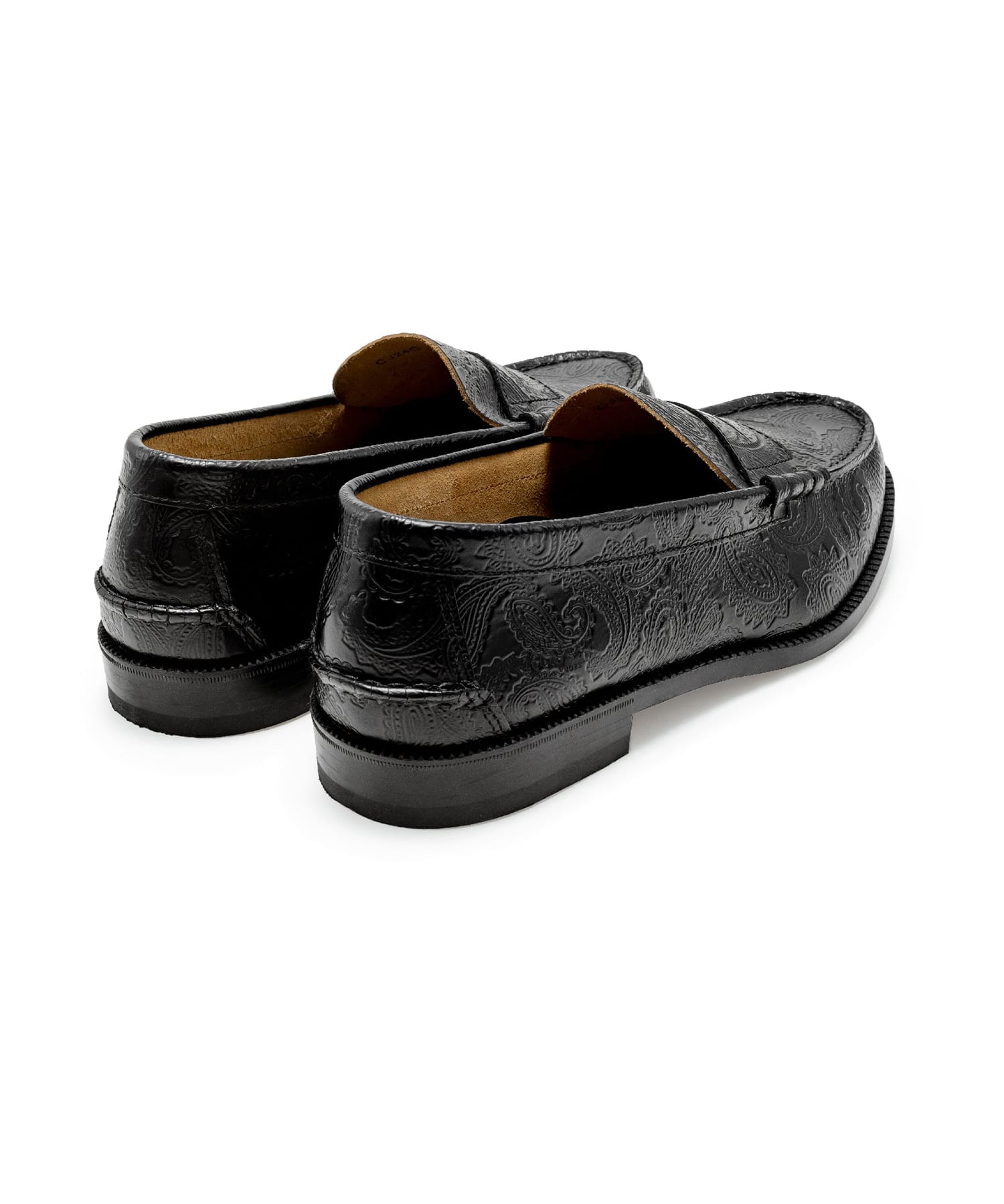 EMBOSSED LOAFERS BLACK PAISLEY The Kenford FINESHOES