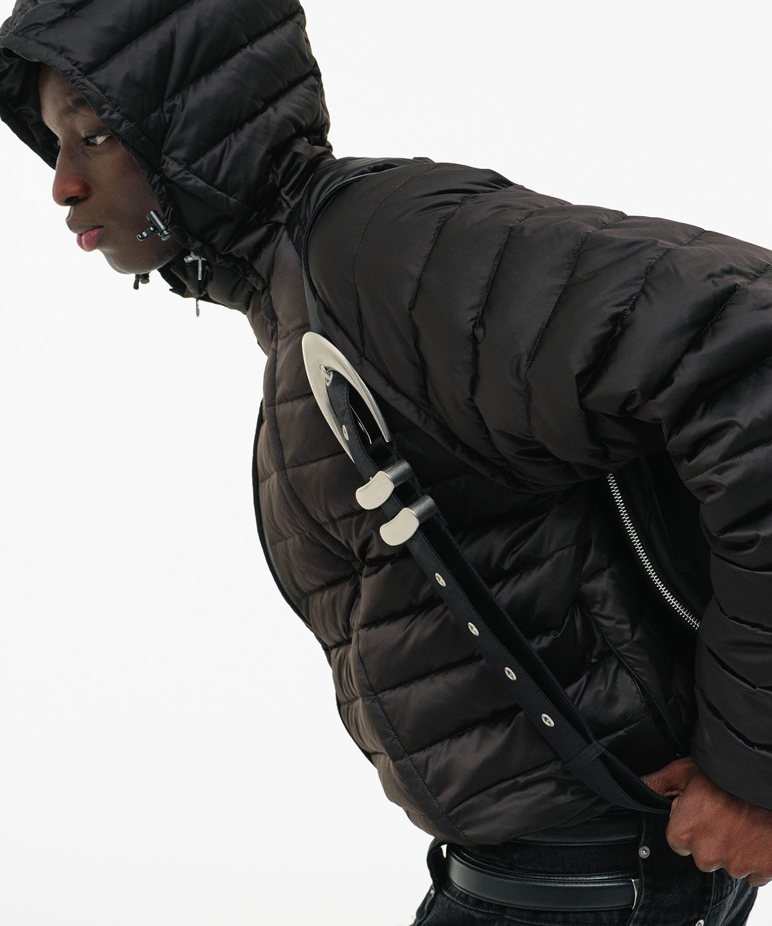 DOUBLE-ZIP HOODED DOWN JACKET GOAT ESSENCE