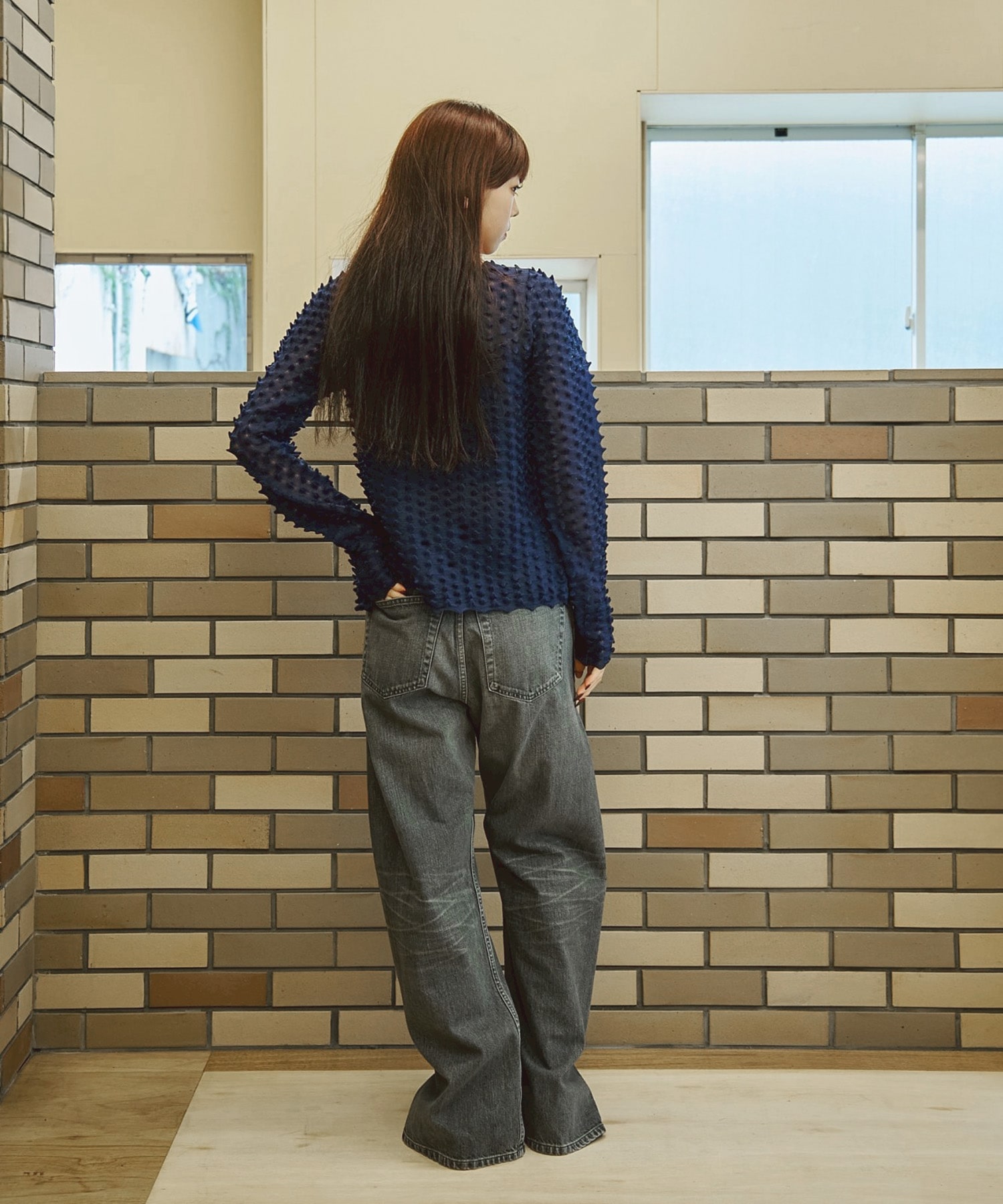 TWIST LINE WASHED STRAIGHT DENIM ANTHEM A