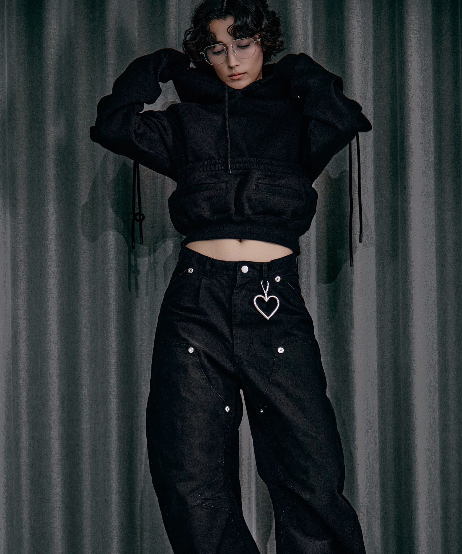 BASICKS×DUCK DOUBLE KNEE CURVED LEG PANTS BASICKS