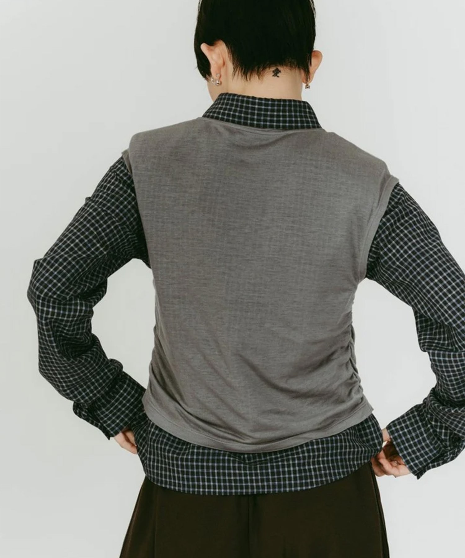 2-piece layered compact shirt/bluecharcoal Knuth Marf