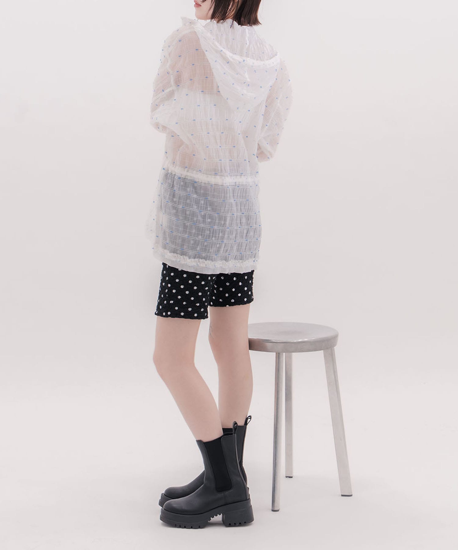 Original jacquard anorak hoodie naokitomizuka