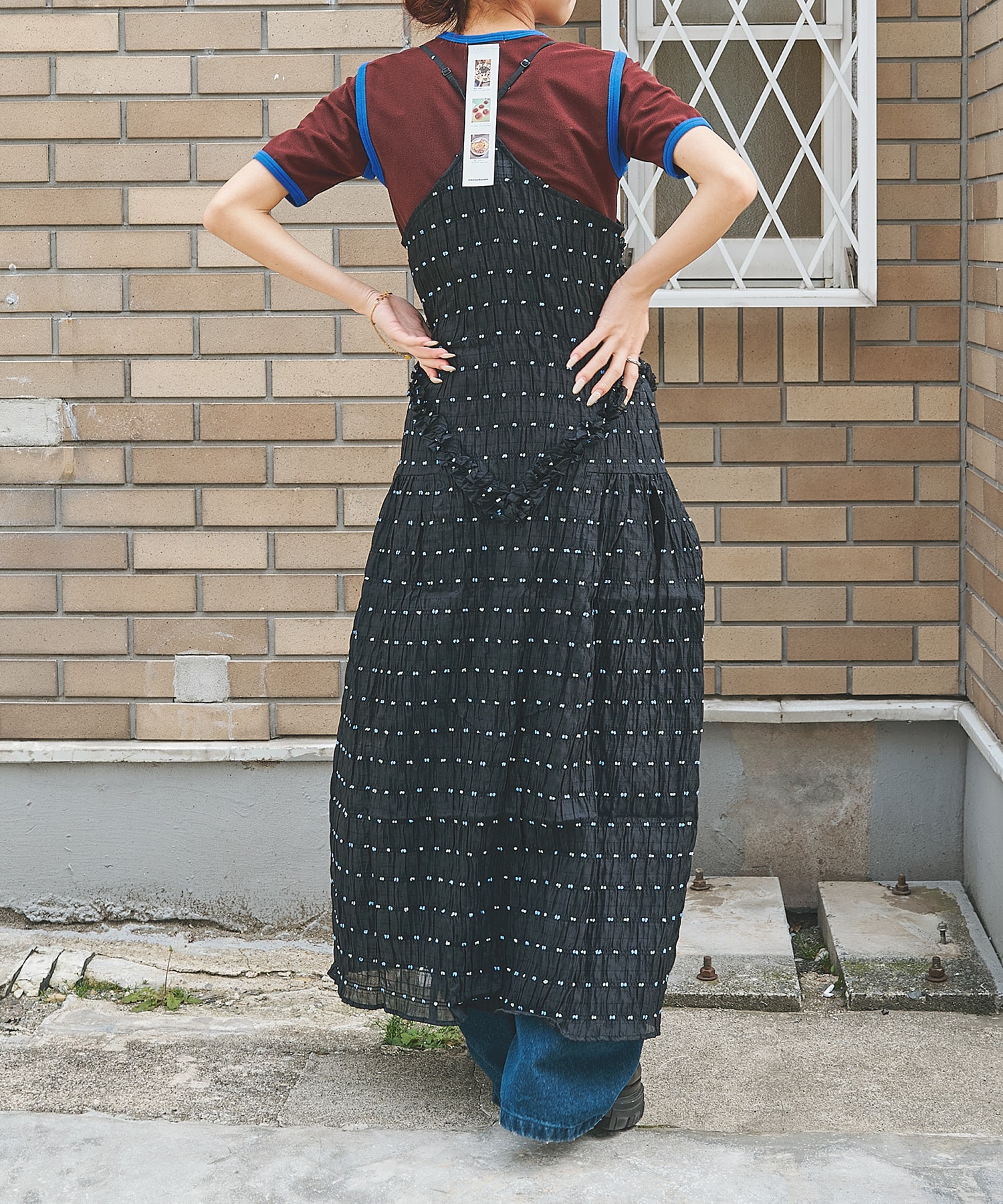 Original jacquard camisole dress naokitomizuka