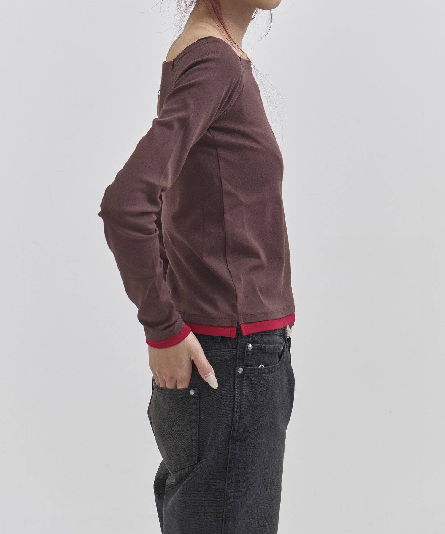 COTTON OFF SHOULDER LAYERED PULLOVER JANE SMITH