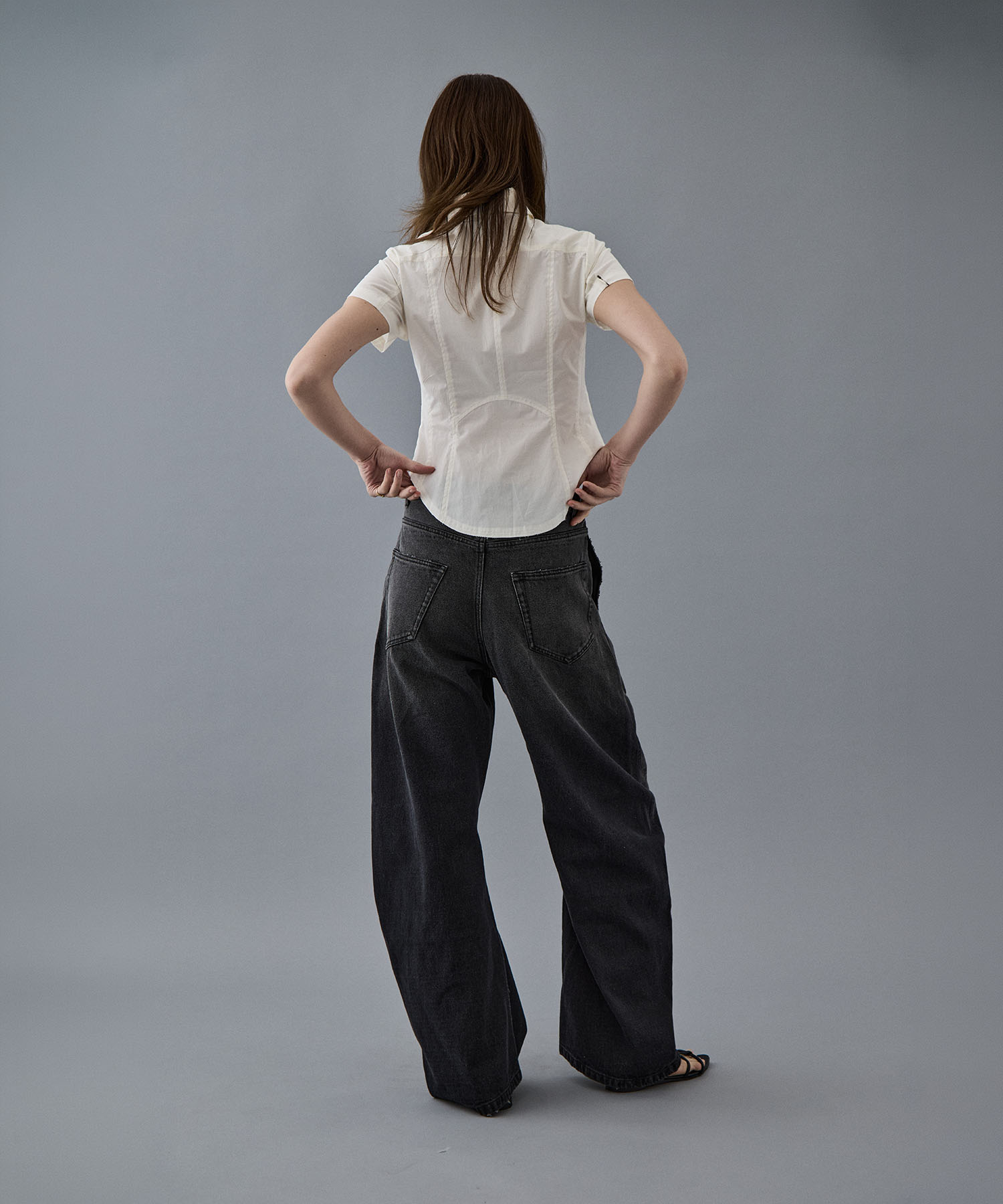 dark wash curved denim CONZ