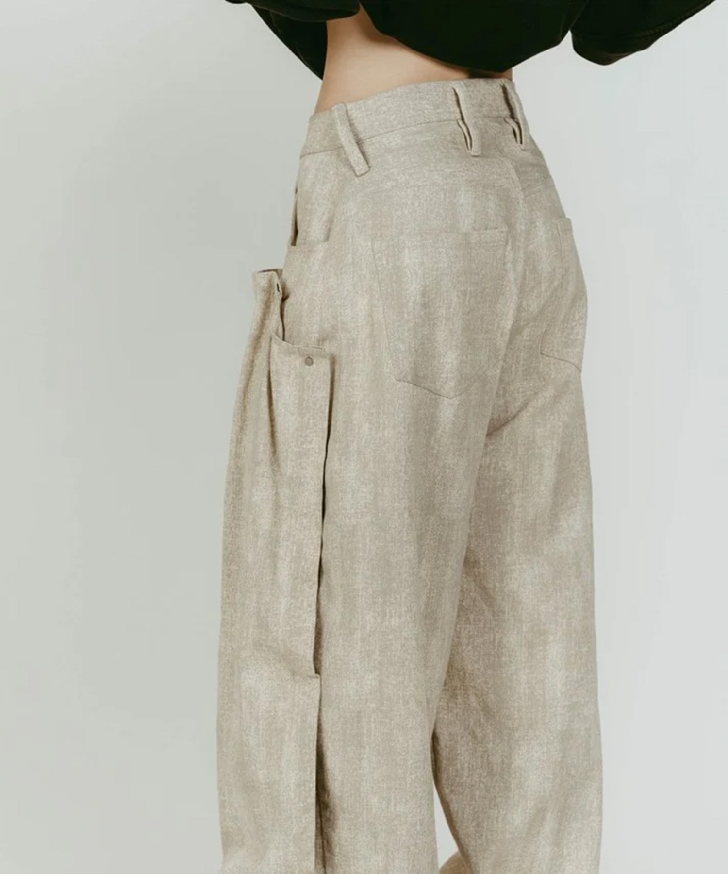 cling drape denim pants(unisex) Knuth Marf