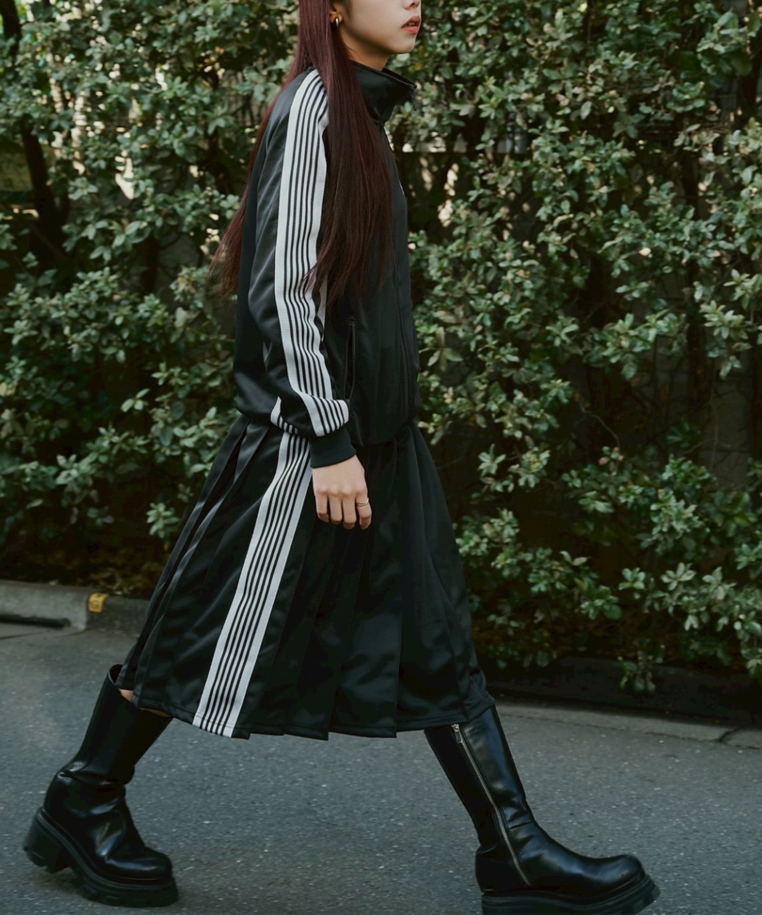 Pleated Track Skirt - Poly Smooth Needles