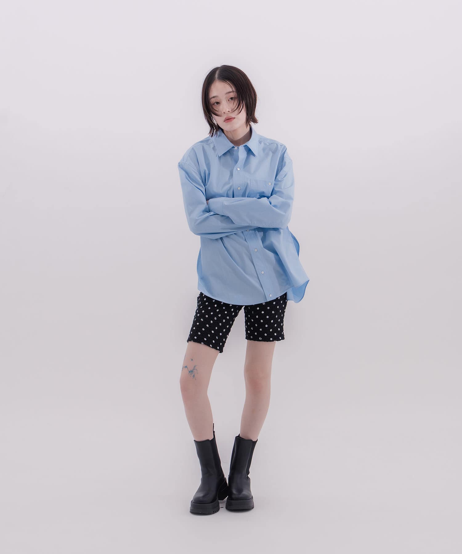 Polka dot print cycling shorts naokitomizuka