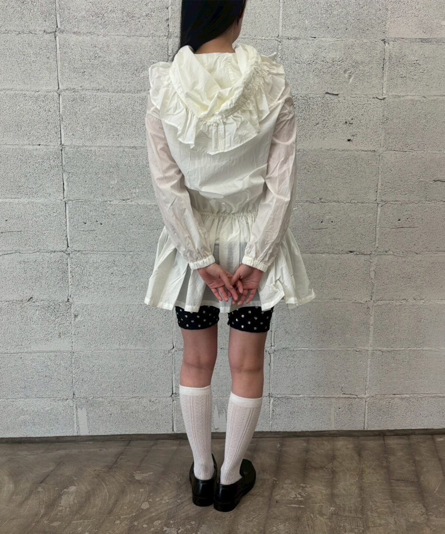 Nylon frilled mountain parka naokitomizuka