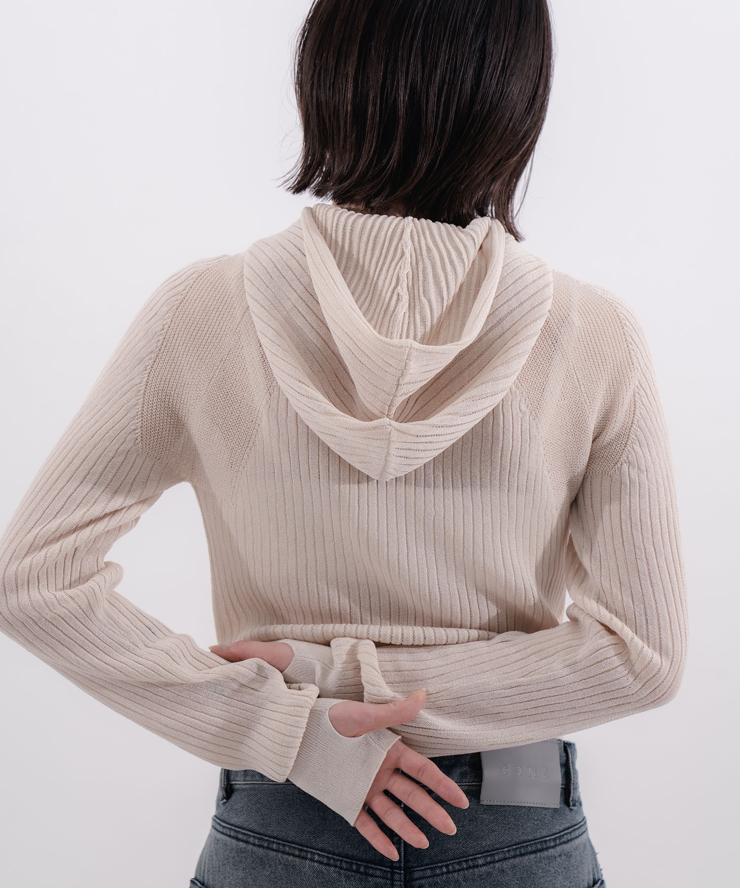 rib slim hoodie CONZ