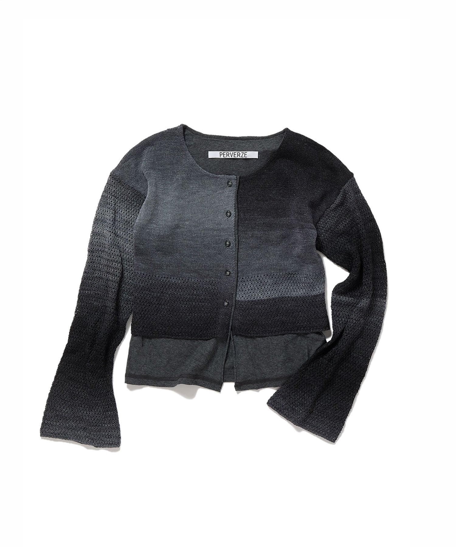 Double T-Layered Knit Cardigan PERVERZE