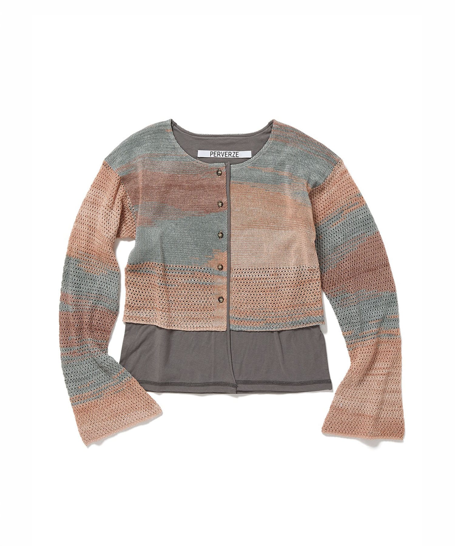 Double T-Layered Knit Cardigan PERVERZE