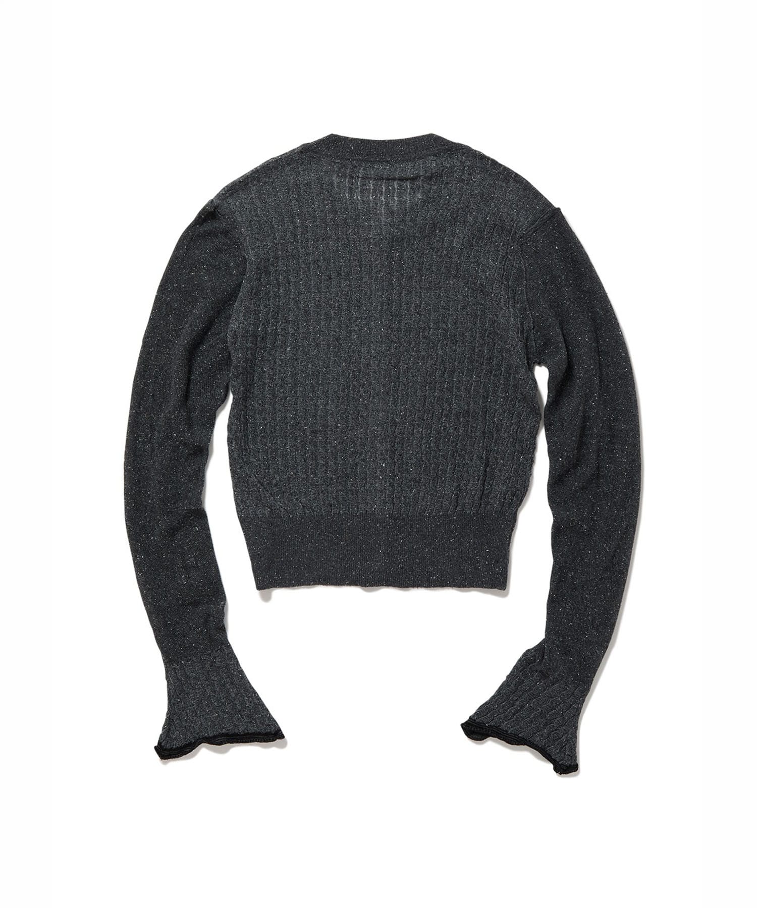 Silk Thin Cable Knit Cardigan PERVERZE