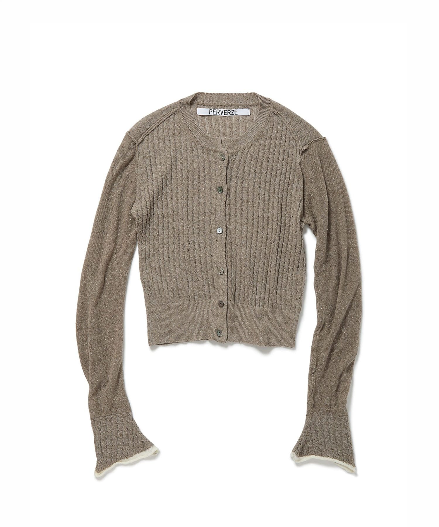 Silk Thin Cable Knit Cardigan PERVERZE
