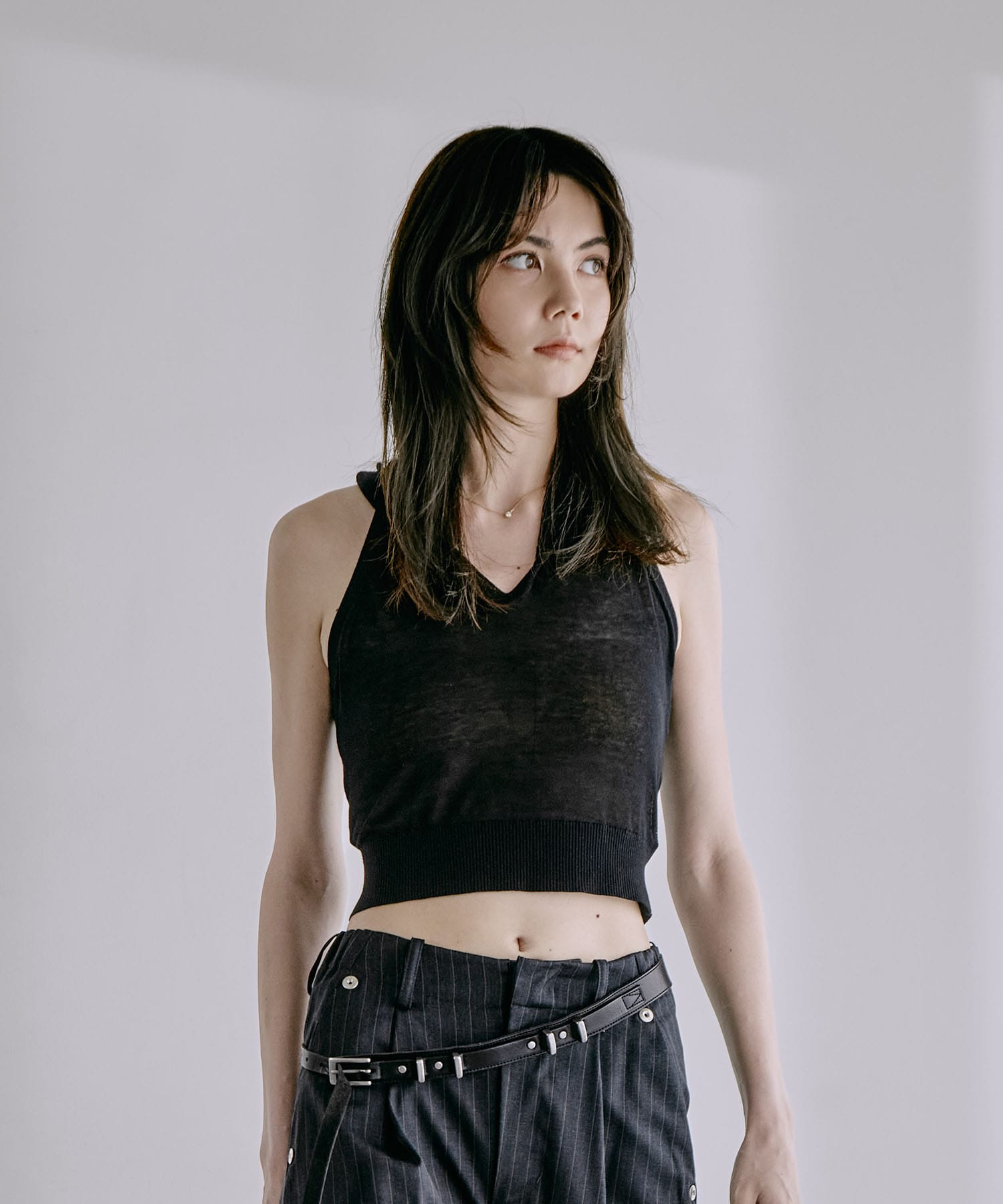 Cropped Hoodie Knit Top PERVERZE