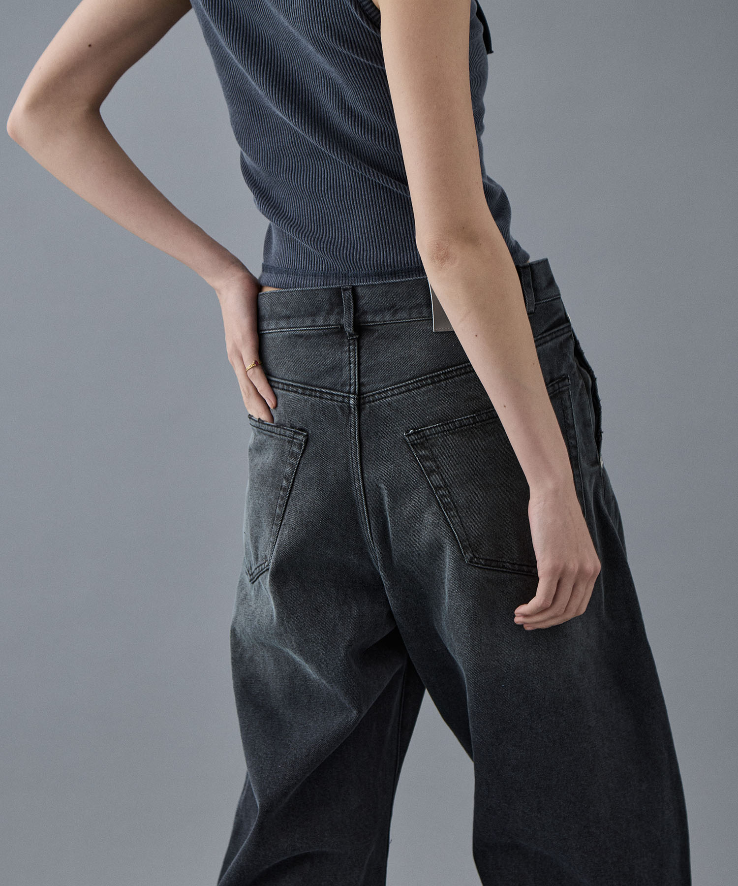 dark wash curve denim deep blue CONZ
