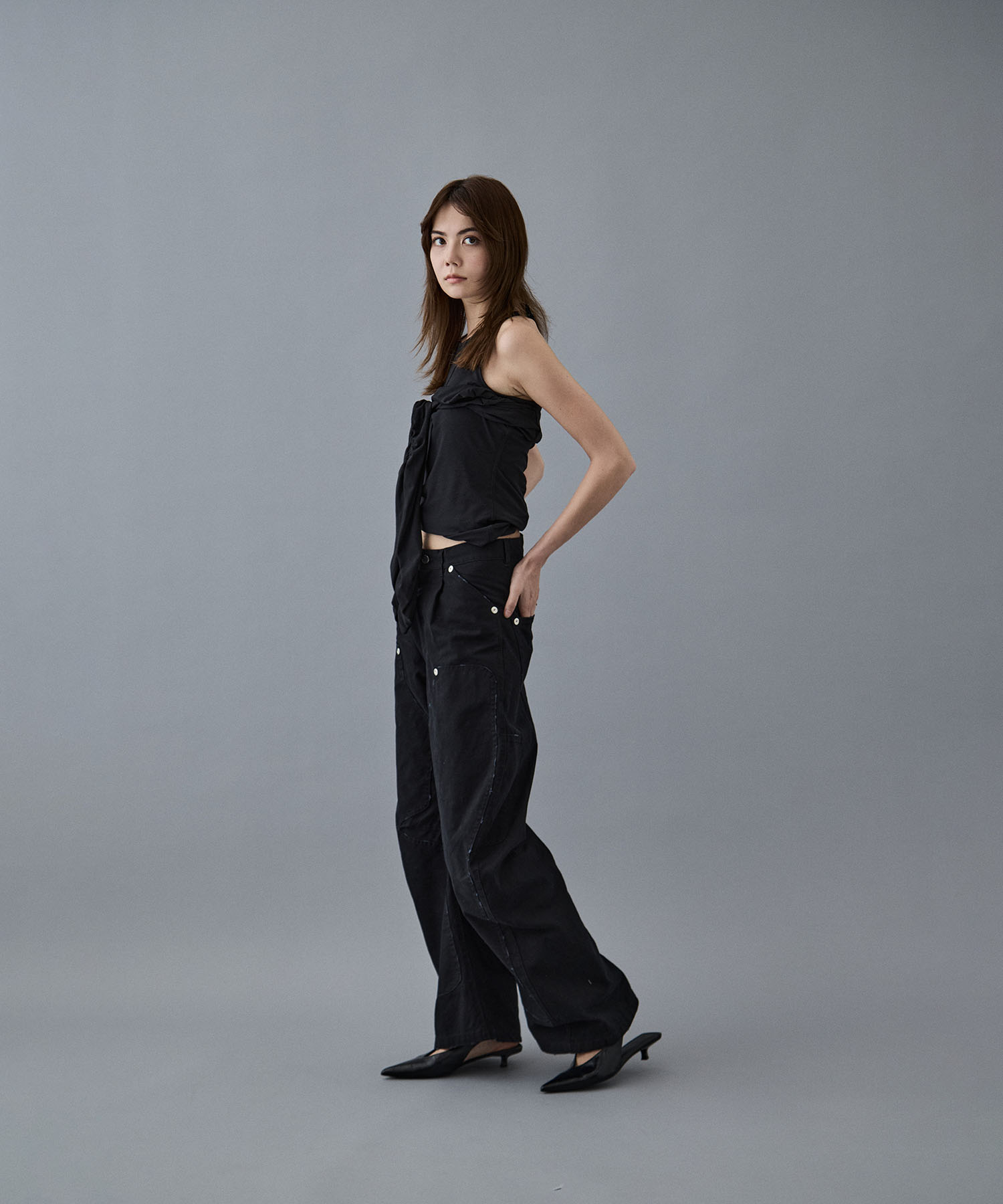 duck double knee curved leg pants CONZ