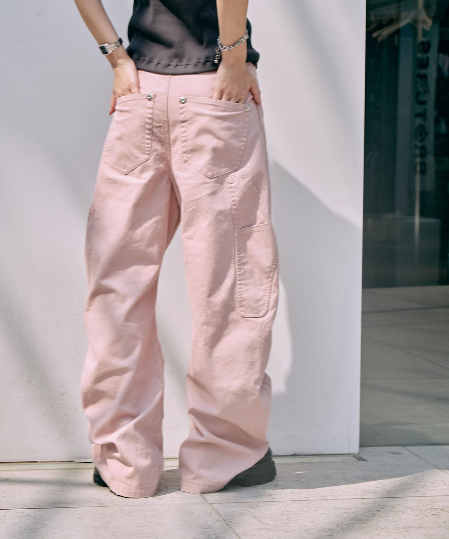 duck double knee curved leg pants CONZ