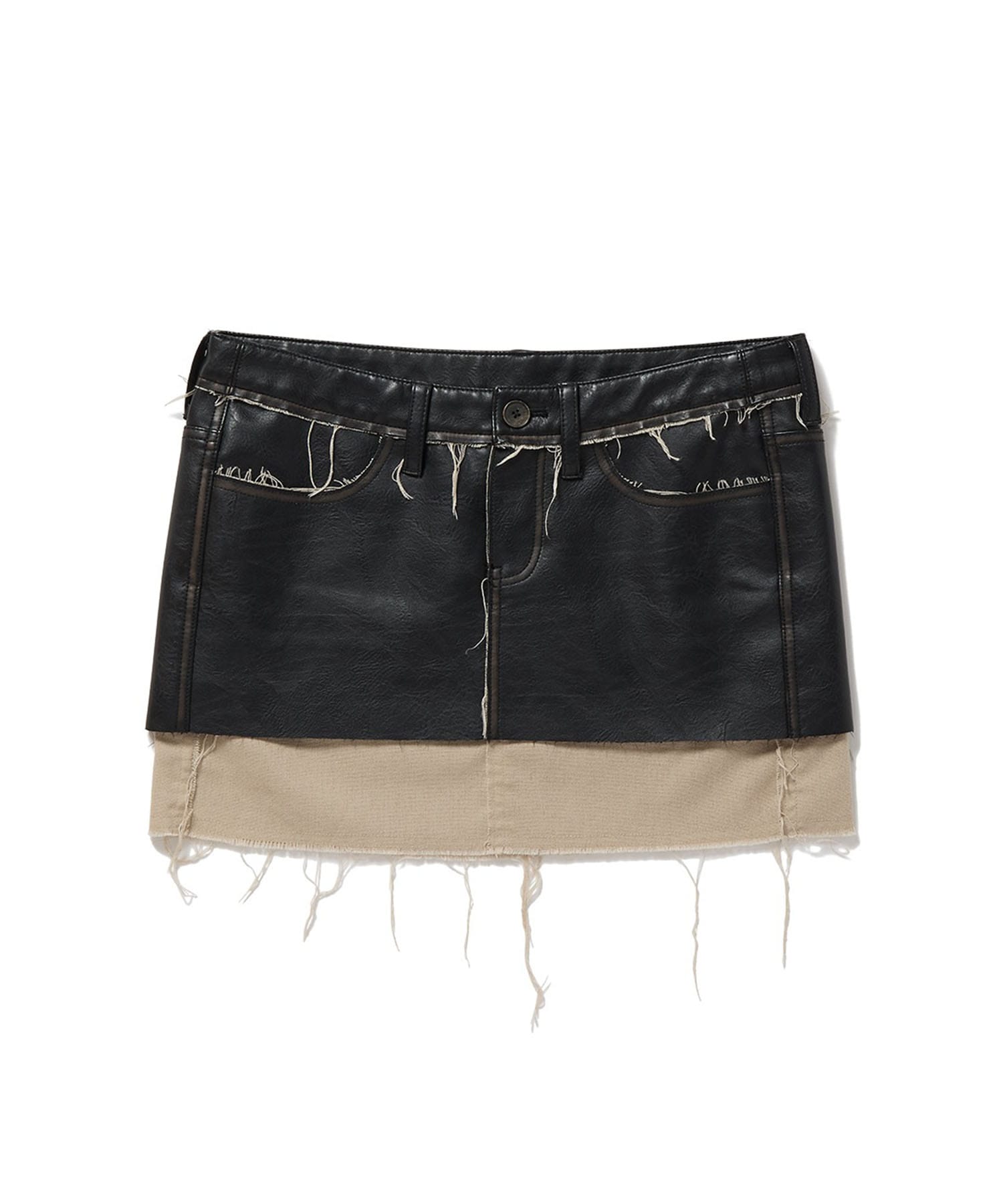 Washed Leather Mini Skirt PERVERZE