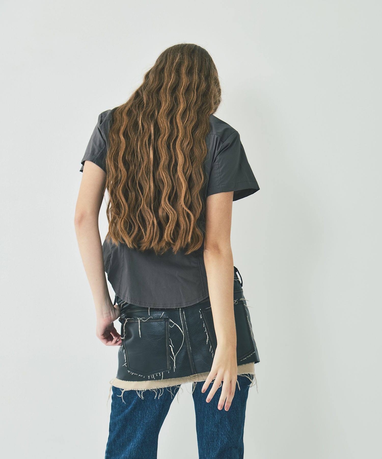 fitted zip up shirt short sleeve CONZ