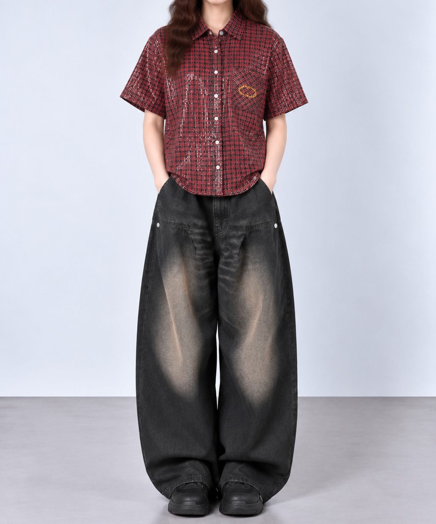 WMS SHEER SPANGLE SS SHIRTS AFB