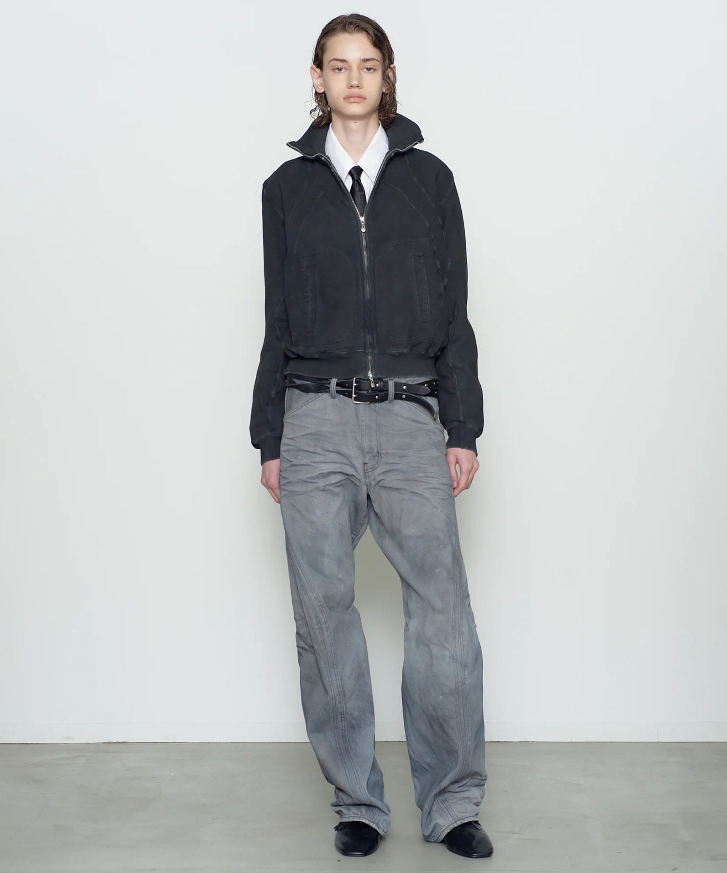 PANELED ZIP UP SWEAT SHIRT NVRFRGT