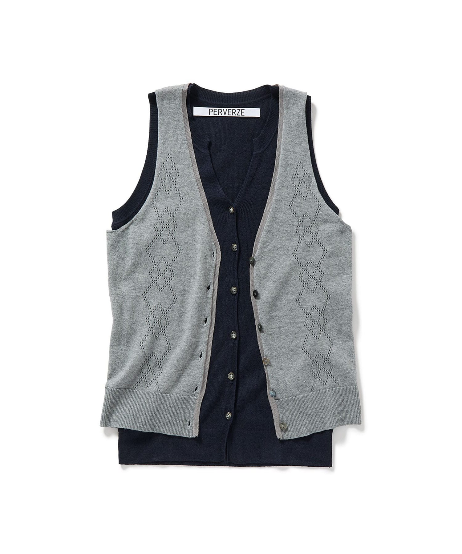 Eyelet Layerd Knit Top PERVERZE